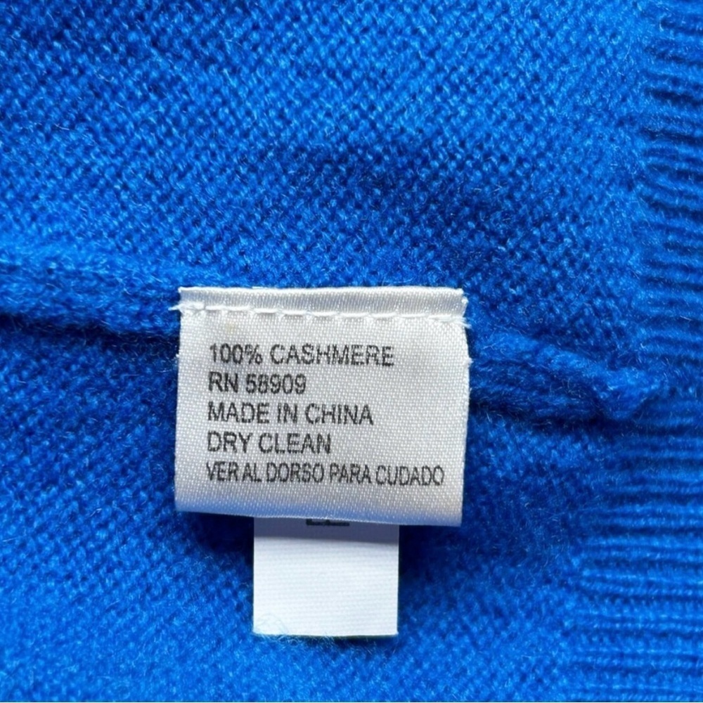 Alex Marie 100% Cashmere V-Neck Sweater Blue Size Medium - Picture 5 of 6